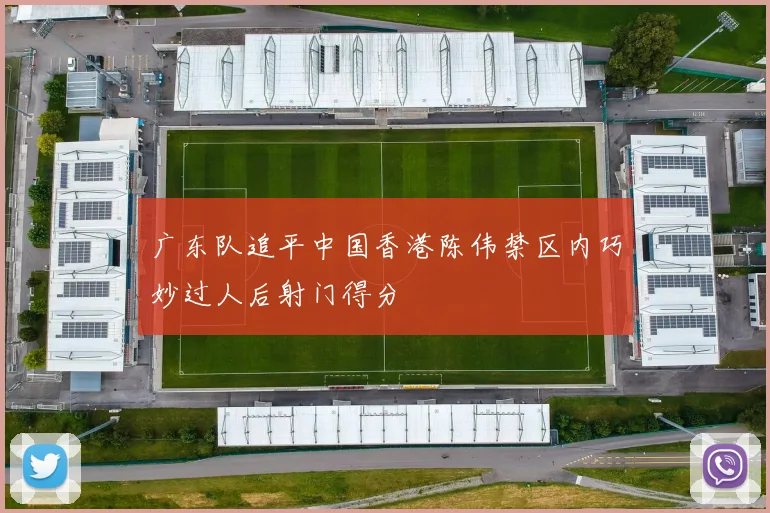 广东队追平中国香港陈伟禁区内巧妙过人后射门得分